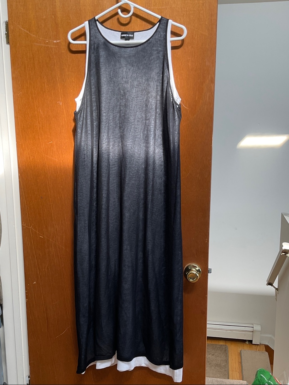 Kenneth Cole Black Maxi Dress with White Under Layer